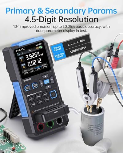 FNIRSI LC1020E 100kHz LCR 미터, 19,999개 저항 인덕터 커패시터 테스터, 자동 부품 감지, ESR/Q/D/θ/X 측정, 7.1cm(2.8인치) 컬러 TFT, 듀얼 파라미터 디스플레이, 분류 및 개방/짧은 보정 — 사진 5