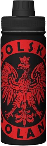 Polonia bandera polaca águila Polska deportes aislados botella de agua de acero inoxidable novedad taza de agua portátil para deportes al aire libre