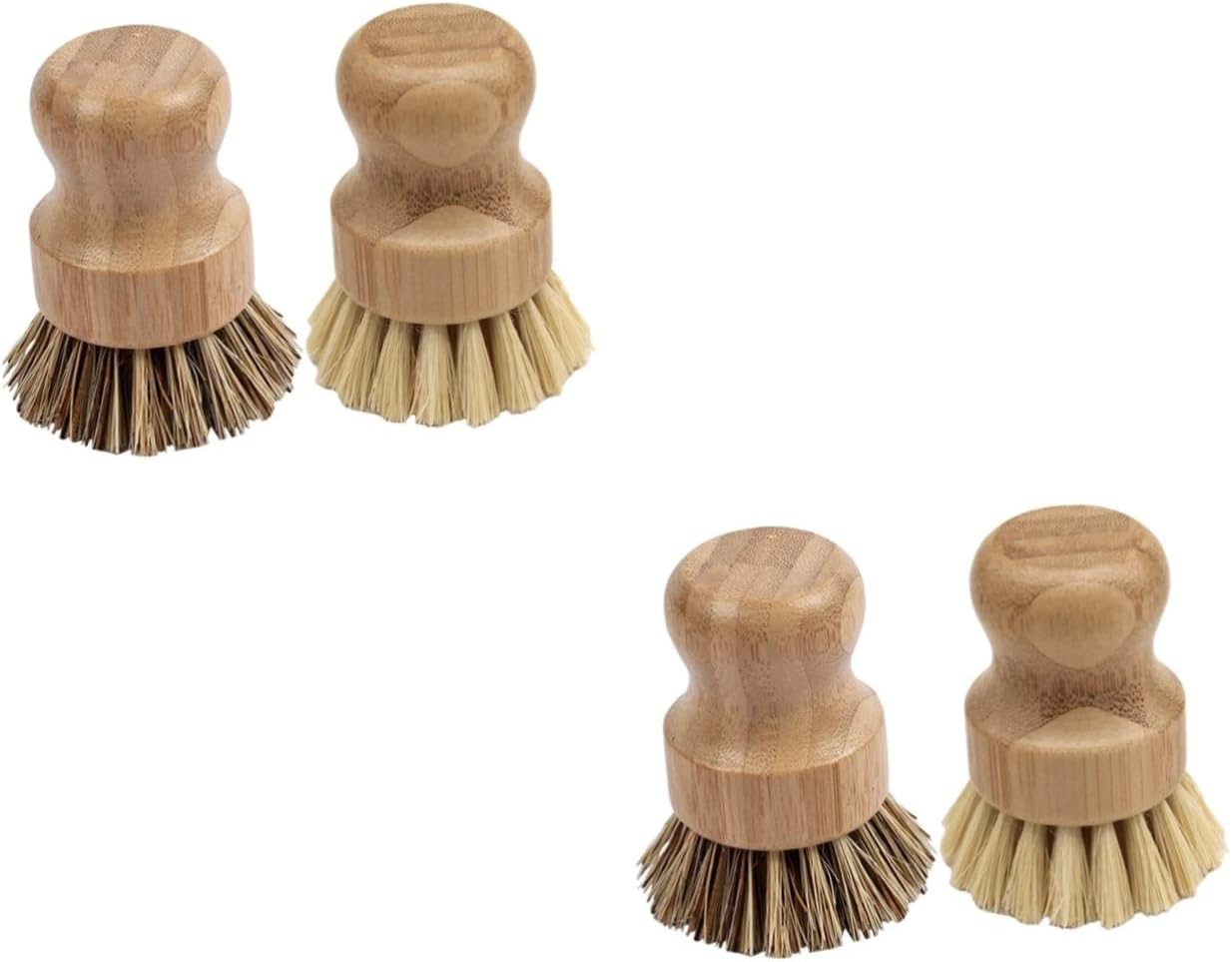 BESPORTBLE 4pcs Multi-use Dish Washing Brush Coconut Bristles for Kitchen Cleaning for Pots Pans Dishes Sinks Sustainable Handle Non-Scratch Versatile Use