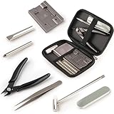 JINMUNIC Lighter Repair Tool Kit for Zippo - Multi Set with Repair Base & 6 Other Professional Tools to Fix Loose Hinge, Replace Flint Wheel, Spring, etc