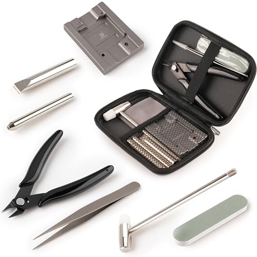 JINMUNIC Lighter Repair Tool Kit for Zippo - Multi Set with Repair Base & 6 Other Professional Tools to Fix Loose Hinge Replace Flint Wheel Spring etc