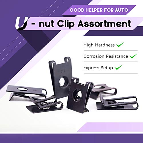225Pcs Wide Range Black Auto Car U-Clip U Nut Assortment Kit For Dash Door Panel Interior Sae #TOP3