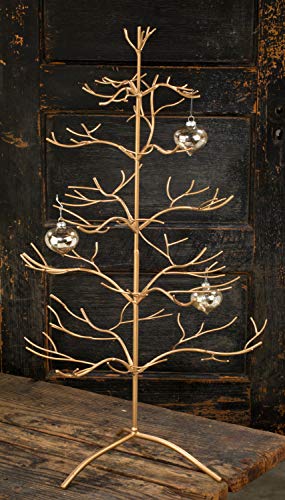 Tripar Metal Ornament Display Tree And Jewelry Organizer Holiday And Christmas – 36” Wire Ornament Stand And Necklace Holder Décor With 5 Tiers Of Branches, Perfect For Wrought Iron Trees Gold #TOP1