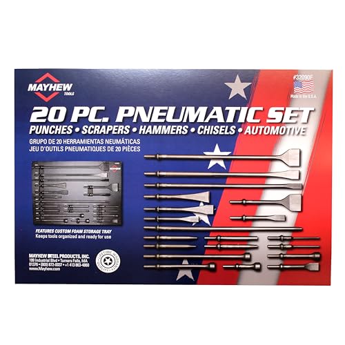Image of Mayhew Tools 32090F Pneumatic Tool Set, 20-Piece, Black Oxide Finish