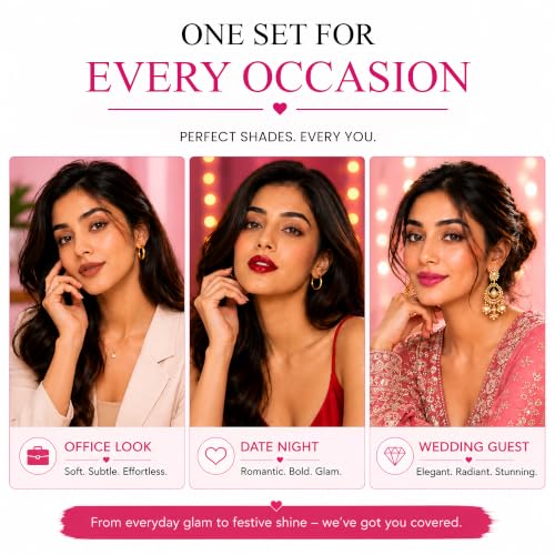 Image of Parul Garg Beauty Ultimate 10 Mini Silk Matte Liquid Lipsticks with Crystal Gloss Duo | Long-Lasting, Highly Pigmented & Lightweight | Matte & Gloss Lip Combo Pack