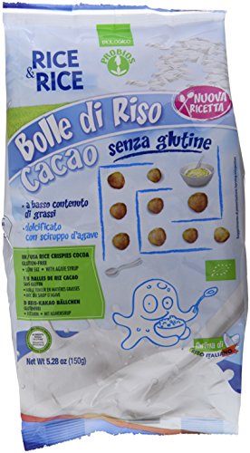 Probios Rice&Rice Crispies de Arroz-Cacao - Paquete de 10 x 150 gr - Total: 1500 gr
