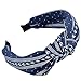 Produktbild Dorical Haarband Yoga Headband Hairband Damen Stoff Haarreif mit Schleife-Vintage-Wunderschön Stirnband,Haarschmuck Haarreif mit Schleife-Vintage-Wunderschön Stirnband (One Size, Z007-Marine)