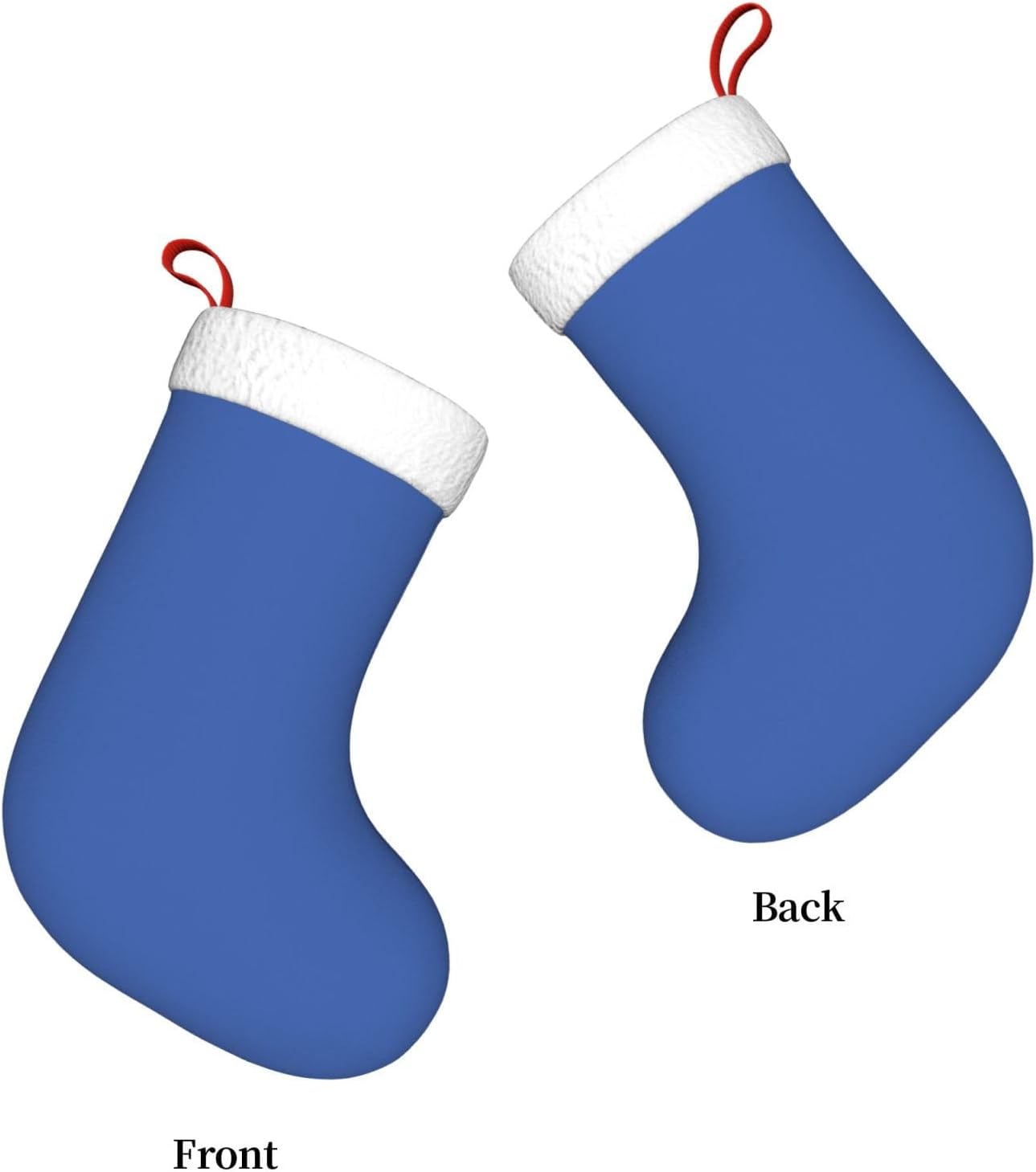 Royal Blue Print Christmas Stockings, Hanging Fireplace Xmas Decor image 3