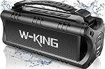 Bluetooth Speaker, W-KING (60W PEAK)30W IPX6 Waterproof Wireless Powerful Portable Outdoor Haut Parleur Speaker Boombox-Rich Bass, 24H Playtime, TF Card, USB Playback, AUX, EQ for Party, Camping, Trip