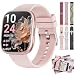 Smartwatch Damen Herren mit 7 Armbänder & Geschenkbox, 1.83" HD Smartwatch mit Bluetooth-Anruf, Fitness Tracker mit Pulsmesser Schlafmonitor Schrittzähler, IP68 Wasserdicht, 100+Sportmodi Rosa-B