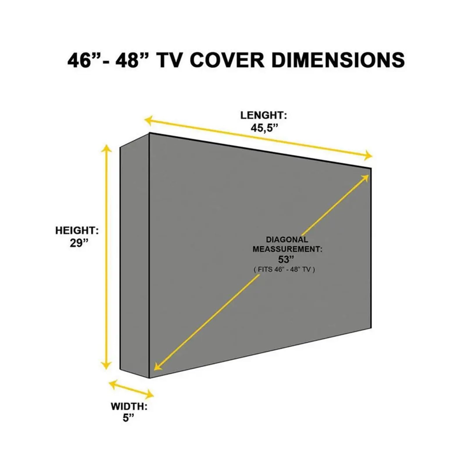 Fundas TV Cubierta de TV for Exteriores, Protector de TV de Varios tamaños a Prueba de Polvo, Cubierta de TV Multifuncional, Protector Universal for televisión(4648 Inch)