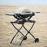 Weber Portable Cart/For Q Series Gas Barbecues, Foldable Design with Wheels, Built-In Wire Transport Handle, 16.5 x 75.5 x 71.5 cm (Collapsed), 63.5 x 53.5 x 71.5 cm (Raised) - Image 8