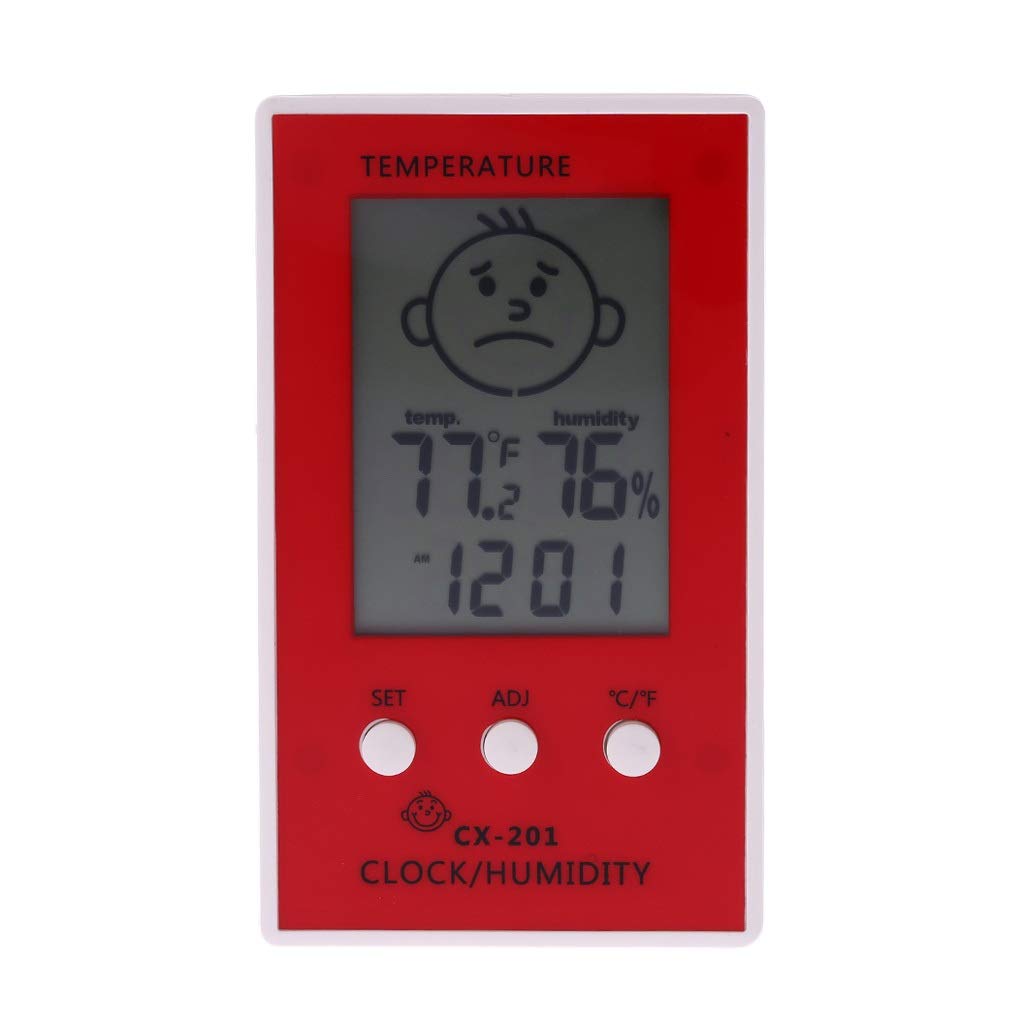 Thermomètre hygromètre portable JFDBGU avec horloge et station météo intégrée