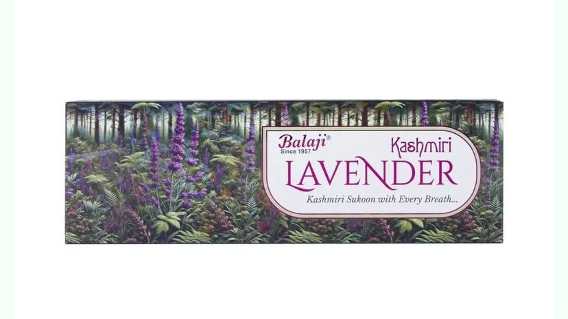 Image of Balaji Kashmiri Lavender Incense Sticks | Scent Sticks /Agarbathi for Calm & Pleasant Fragrance | Premium Incense Sticks (50 GMS) Pack of 5