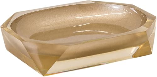 Miniatura 8 de Jabonera facetada, resina duradera, suave, fácil de limpiar, para decoración elegante de baño, naranja, 4 x 5, se vende individualmente