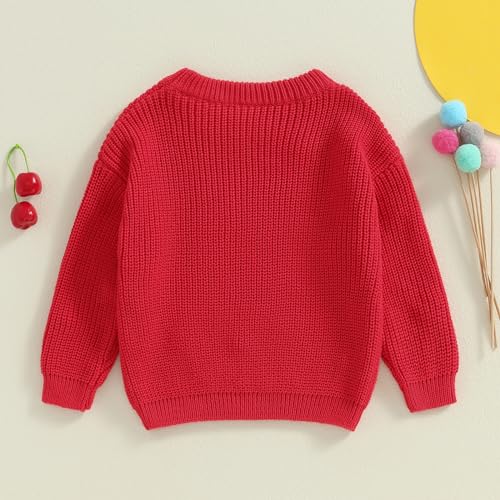 Image of Afunbaby Baby Girl Boy Knit Sweater Blouse Pullover Sweatshirt Warm Crewneck Long Sleeve Tops for Infant Toddler