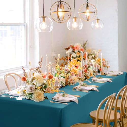 Image of sancua Teal Rectangle Tablecloths 90x156 Inch, 6 Pack