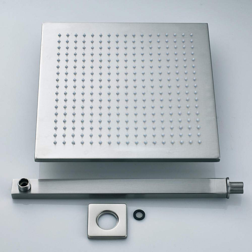 Rubinetto per doccia termostatico nero opaco per bagno Soffione doccia a pioggia Rubinetto per vasca da bagno a soffitto Miscelatore per vasca da bagno Set doccia a parete, soffitto 16 pollici, 3
