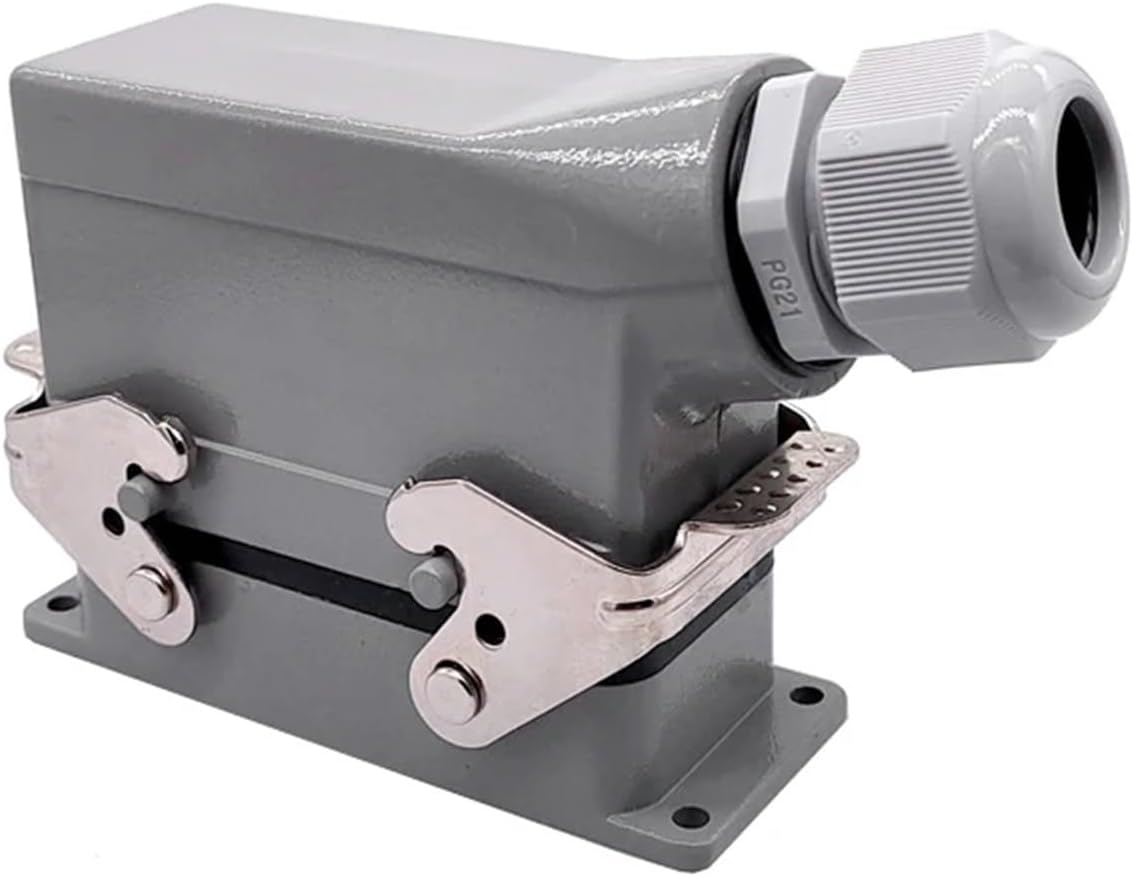 Heavy Duty Connectors HDC-HE-024-1/2/3/4 F/M 24pin Industrial Rectangular Aviation Connector Plug 16A 500V Screw Connection(Hdc-he-024-2)