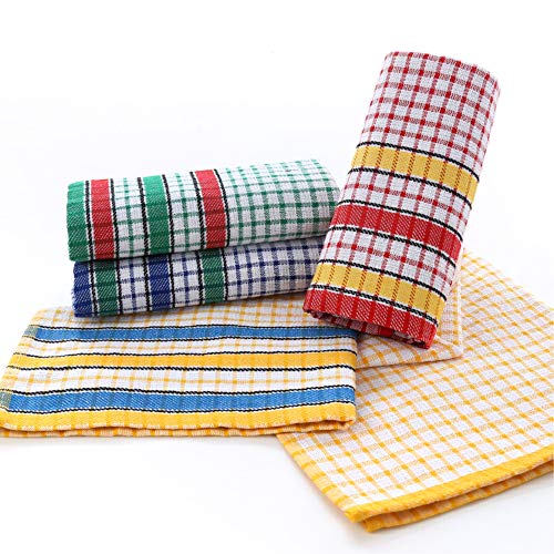 Gentlife Large Kitchen Dish Towels, 16 Inch X 26 Inch Bulk Absorbent Cotton Kitchen Towels Super Soft Dish Cloths, 4 Pack Bright Colorful Tea Towels Bar Towels For Washing Drying Dishes And Household #TOP1