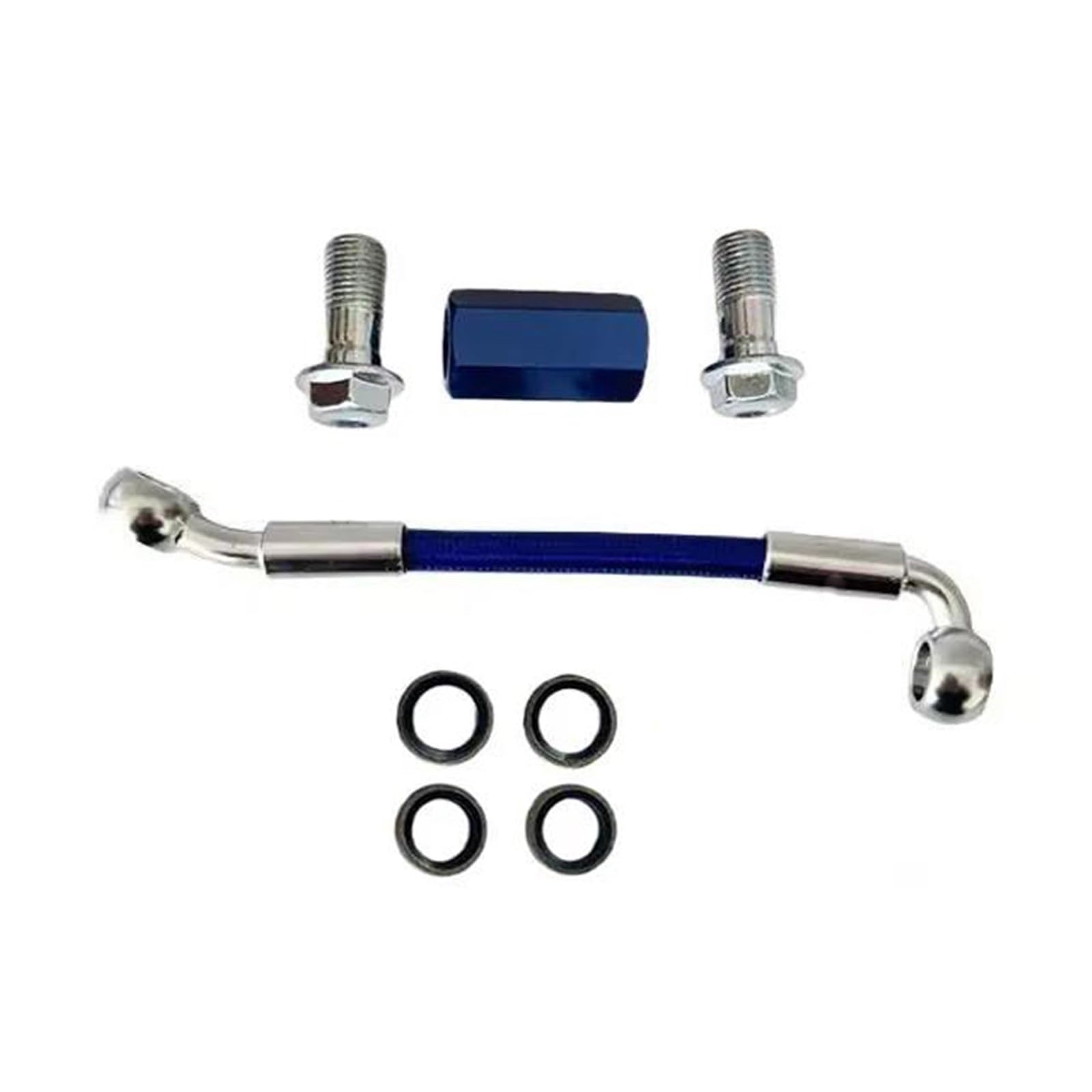Hydraulic Brake Hose Motorcycle Brake Hose Line Clutch Oil Pipe M10 28°-90° Extender Connector Rod 2way Adapter Screw Accessories(260cm)