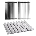 GasSaf 17.4 Inch Cooking Grill Grates 7525 and Flavorizer Bars 7538 65901 Replacement for Weber Genesis I- IV, Genesis Platinum I, Genesis Platinum II, Genesis 1000-5000 Models Grills