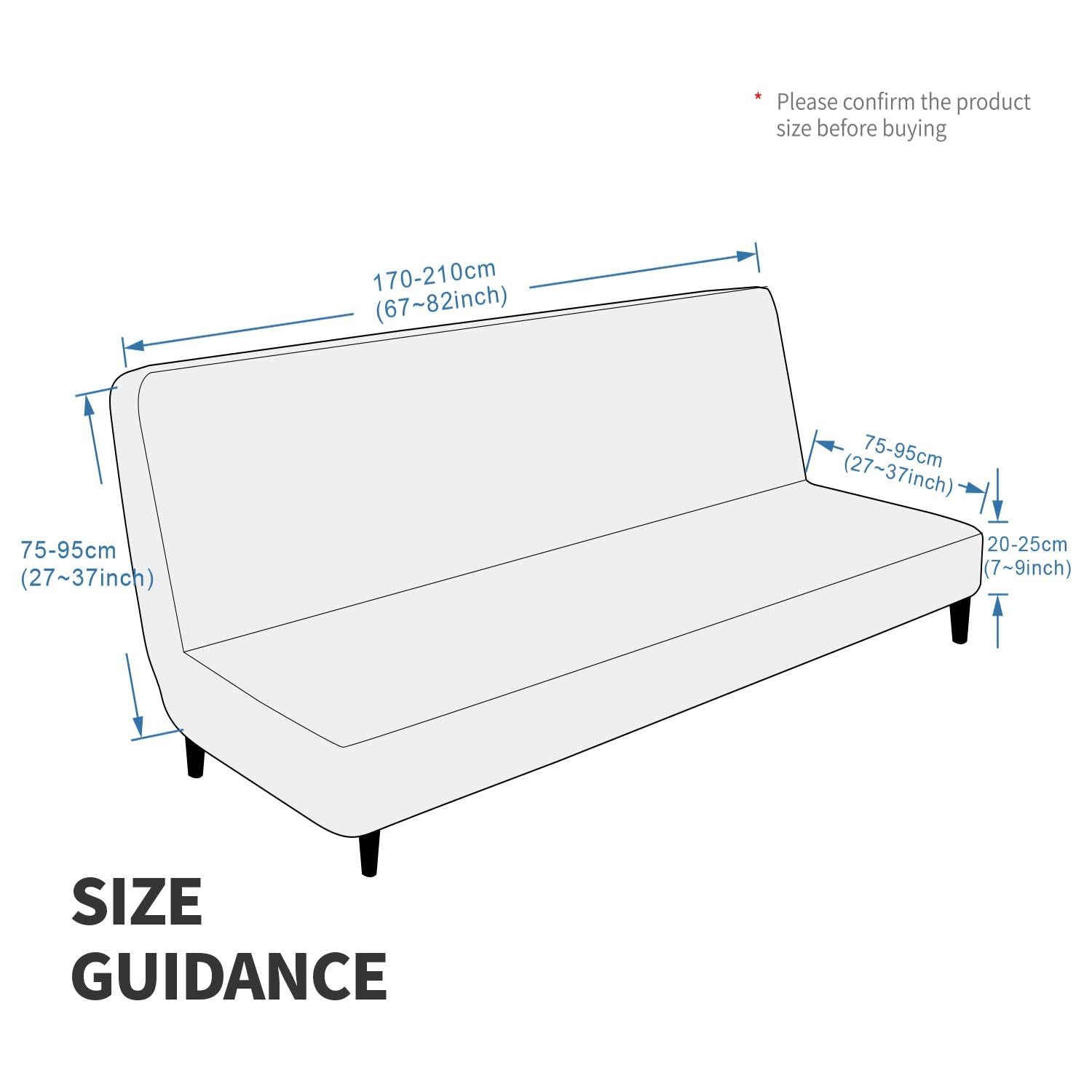 XINEAGE Funda de terciopelo para futón, de alta elasticidad, sin brazos, de tela de elastano, antideslizante, protector de muebles con parte inferior elástica, lavable a máquina (futón, azul pavo