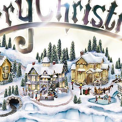 The Bradford Exchange 'Santa's Inspiration' - Figurine with Village and Train - Plays 8 Christmas Songs - Light-Up