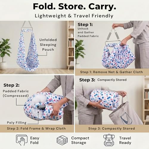 Image of Vparents Sleeping Essentials with Mosquito Net & Spring, Preemie (Blue)