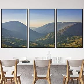 signwin 3 Piece Framed Canvas Wall Art Mountain...