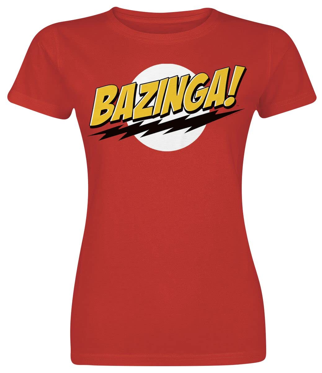 The Big Bang Theory Bazinga Mujer Camiseta Rojo Regular