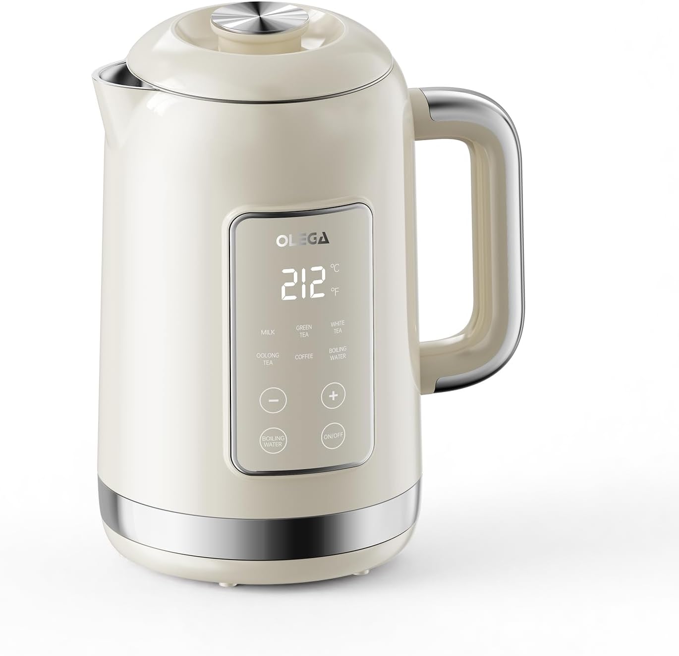 Electric Kettle Temperature Control: OLEGA 1.5L Stainless Steel Smart Kettle Hot Water Boiler, 6 Temp Presets, 1200W Fast Boiling Electric Tea & Coffee Kettle, Electric Kettles Teapot for Home -Beige