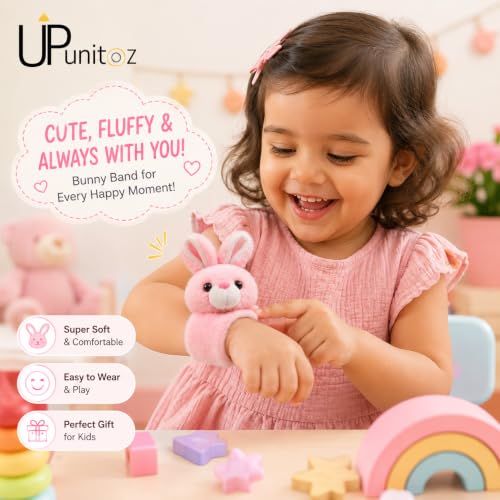 Image of Kids Soft Animal Stuffed Toy Slap Bands Wristbands | Cute Plush Wearable Toy Bracelet for Girls and Boys | Birthday Party Favors, Return Gifts, Stocking Stuffers