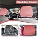 BFXM 2Pcs Car Seat Headrest Cover, Flexible Car Headrest Covers, Reusable Anti-Dirty Headrest Protector, Universal for Cars, Vans, Trucks (Pink)
