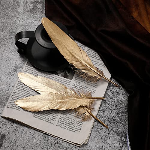 Larryhot Gold Goose Feathers For Cfafts - 6-8 Inch 60 Pcs Natural Feathers For Wedding Party Decorations,Diy Crafts And Clothing Accessories (Gold) #TOP3