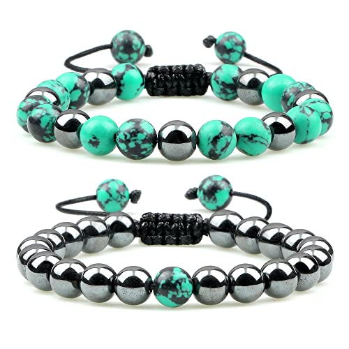 Bracelet hématite œil de tigre réglable pour homme au quotidien