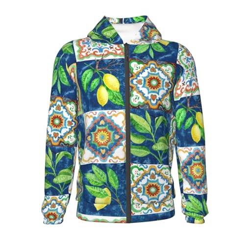 Lemon and Leaves Kids Pullover Hoodies Boys Zip Up Sweatshirts Girls Athletic Clothes with Pocket2