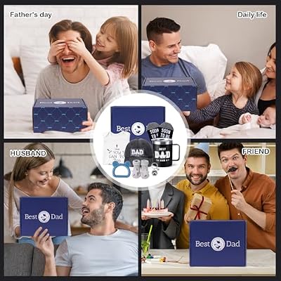 2026 New Dad Gifts Box, 9 Pcs First Time Dad Gifts, Dad to Be Gifts for 1st Time with Tumbler Hat Onesie Socks Keychain for Baby Shower,Unique Kit for Soon to Be or Expecting Father