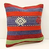 Handmade Kilim pillow 16x16 inch Decorative pillow Boho design Ethnic pillow Cushion Cover