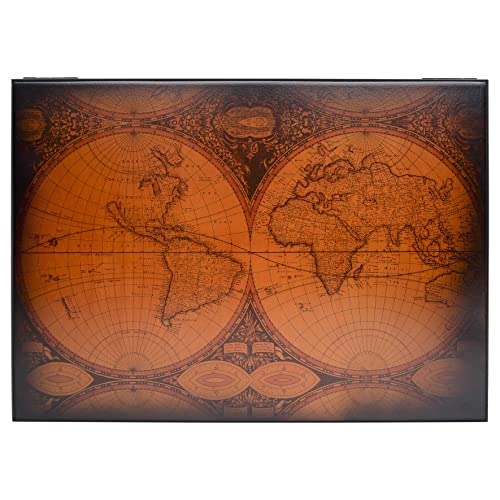 Old World Desktop Cigar Humidor, Walnut Finish, Spanish Cedar Tray, 3 Dividers, Hygrometer With Brass Frame, Lock And Key With Tassel, Holds Up To 100 Cigars #TOP7