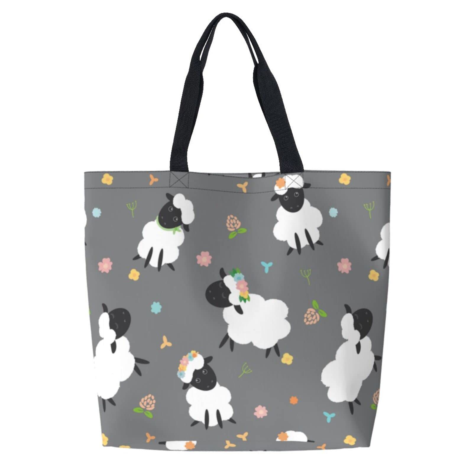 PrelerDIY Reusable Grocery Bags - Tote Bag for Women Casual Shoulder Bag Foldable Large Shopping Bag, Series 13