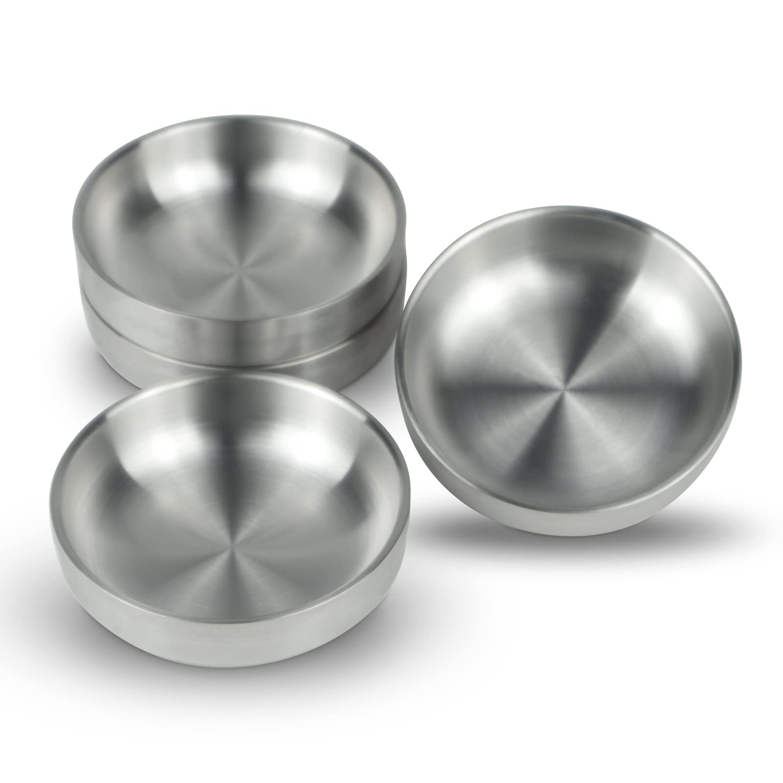 8 Piattini In Acciaio Inox 8,4 Cm – Ideali Per Salse, Sushi, Contorni, Dessert, Impilabili, Lavabili In Lavastoviglie, Argento