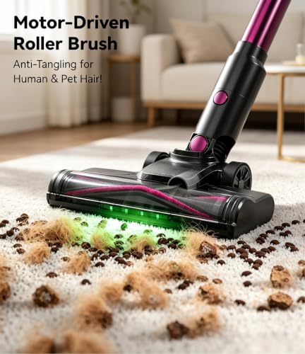 Image of Cordless Vacuum Cleaner for Home,600W 35KPA 60Mins(Pink)