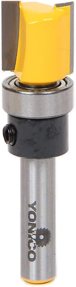 Yonico 14169q 1/2-Inch Hinge Mortise Flush Trim Template Router Bit 1/4-Inch Shank
