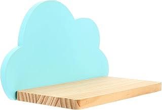 SOLUSTRE Cloud Shaped Wall Shelf Wooden Wall Storage Rack Blue Nordic St...