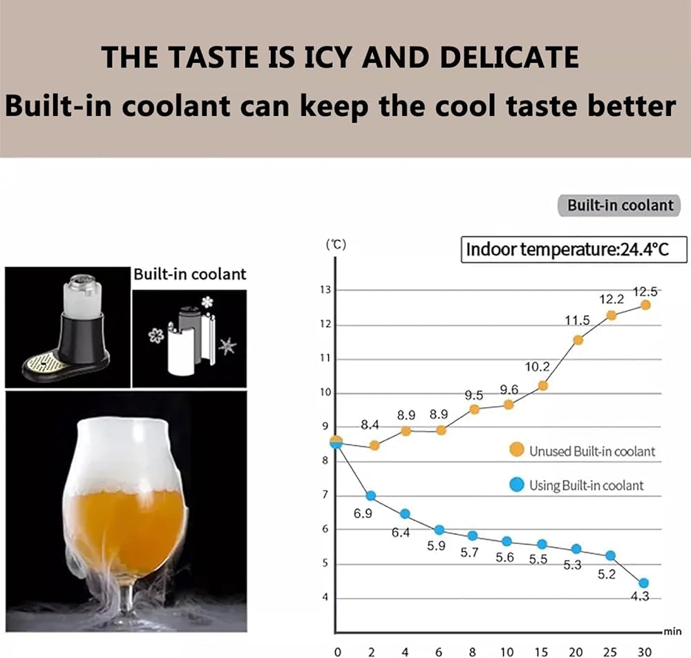 Dispensador de cerveza, dispensador portátil de espuma fina para cóctel con función de vibración y refrigeración de 40000S/sub-alta frecuencia, convierte cualquier lata o botella en corriente, para