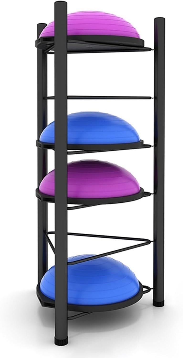Half Balance Ball Storage Rack, 3/5/6/7 Tier Metal Floor Stand, Home Gym Organizer for Exercise Bosu, Slam, Bowling & Medicine Balls, Workout Equipment Storage Holder