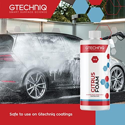 Gtechniq Auto W4 Snow Foam Car Shampoo and Degreaser For Cars, 100% Biodegradable Non-Caustic Pre-Wash Snow Foam Car Wash, 1L