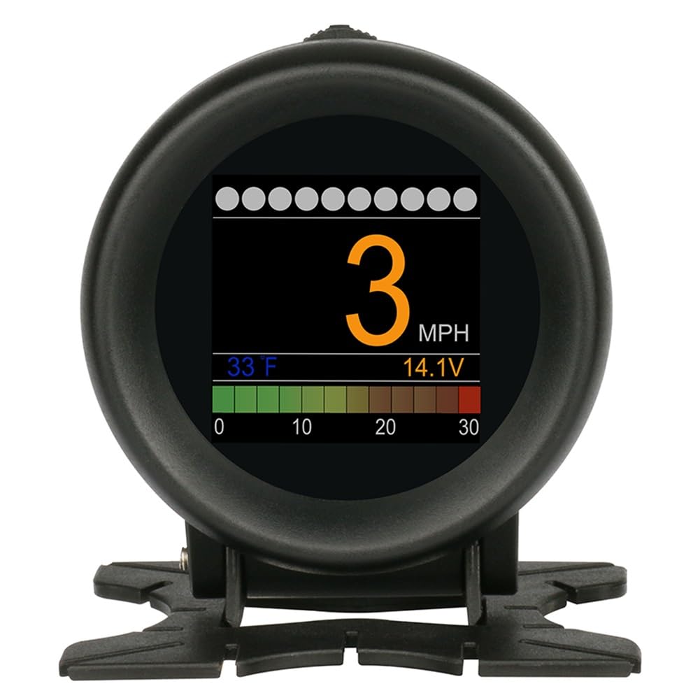 Head Up Display Pantalla de visualización frontal HUD Medidor de velocidad de voltaje Pantalla de visualización frontal electrónica Reemplazo Indicador digital de temperatura del agua Accesorios for a