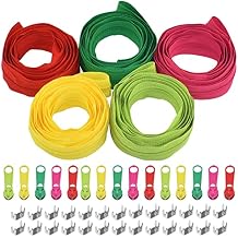 Nylon Coil Zippers 13.5 Yards with 30 Sliders and Stops - DIY Long Zippers Bulk Kit for Tailor Sewing Craft Bag 5Pcs Bright Color